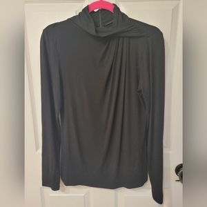 Women's Elie Tahari long sleeve top, black, size Medium